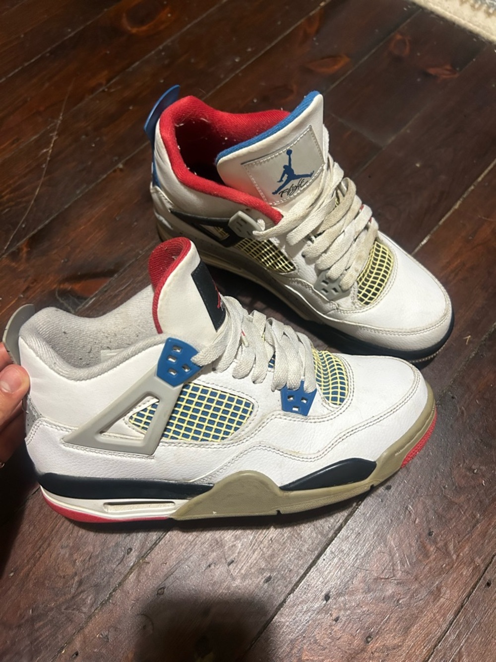 Jordan White Red Blue Retro Basketball Sneakers